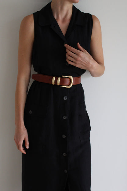 Vintage Caviar Linen Market Dress