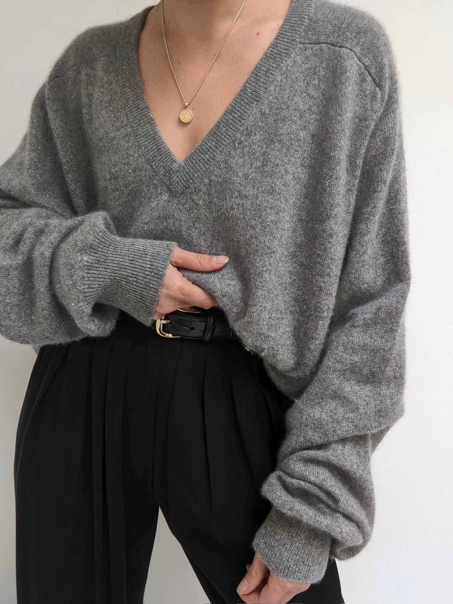 Vintage Charcoal Cashmere Sweater