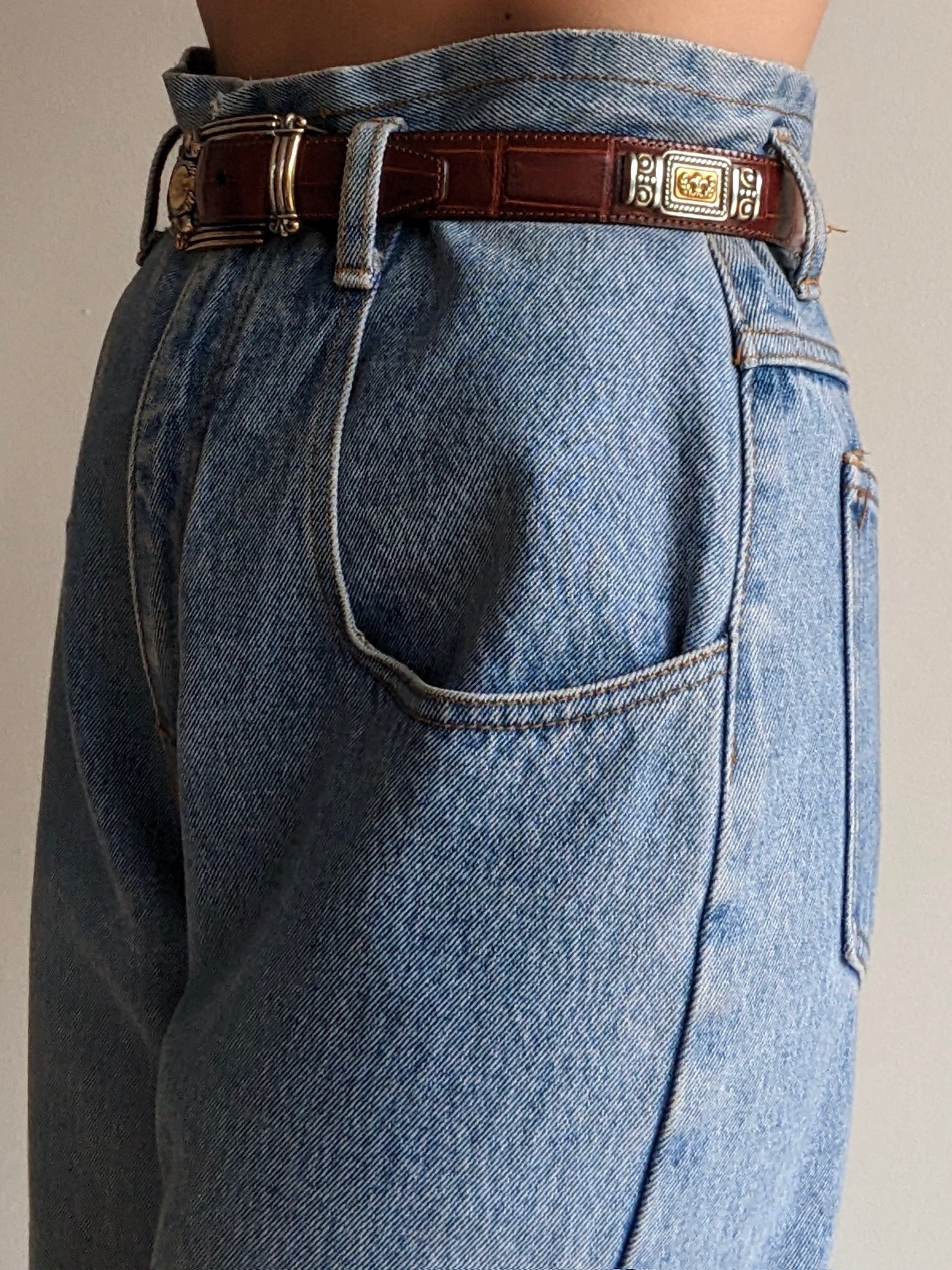 Vintage Embossed Leather & Coin Pendant Belt