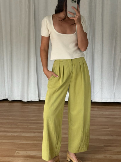 Amazing Vintage Esprit Lemongrass Wide Leg Pants