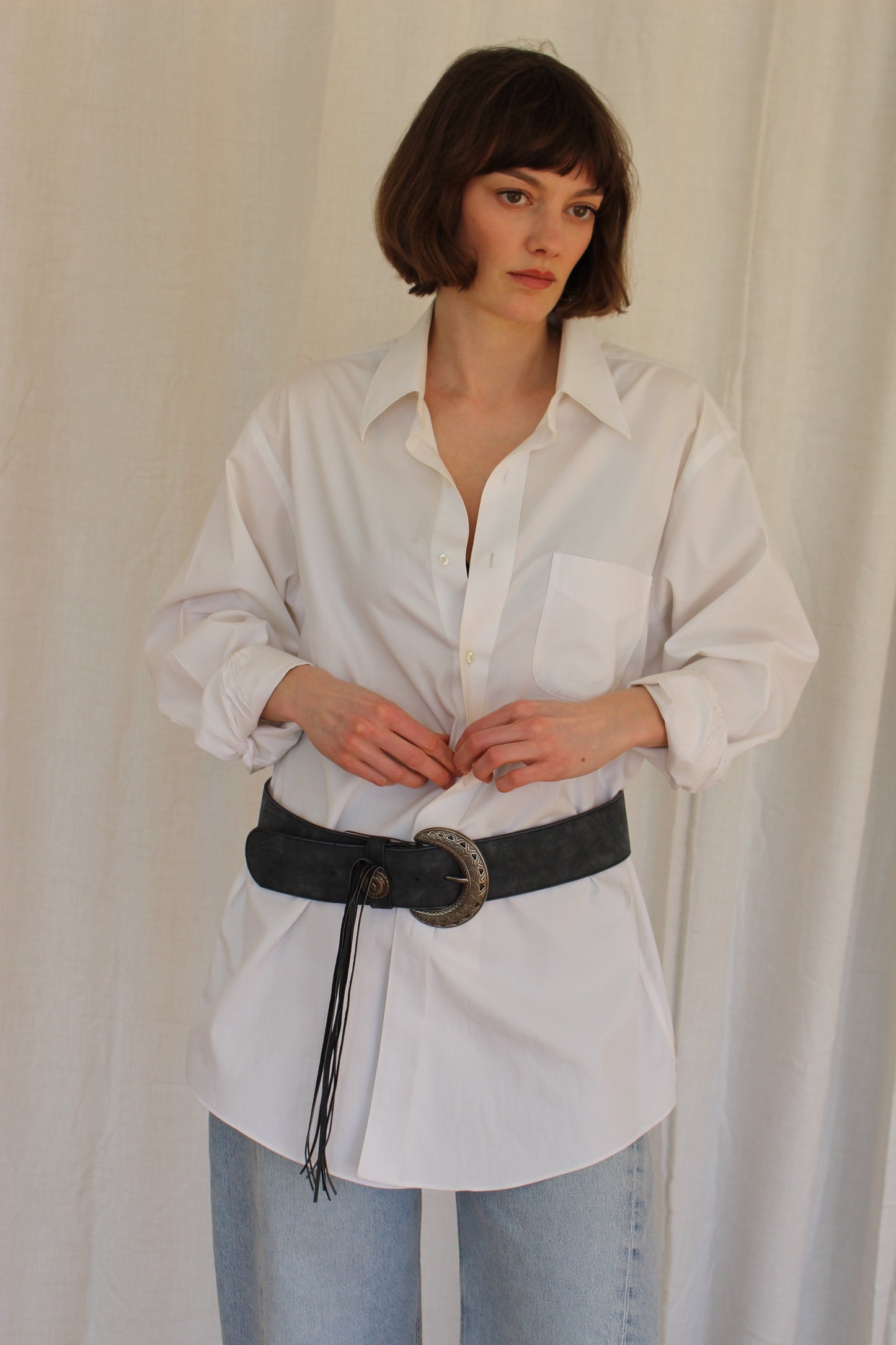 Statement Concho & Tassel Suede Belt