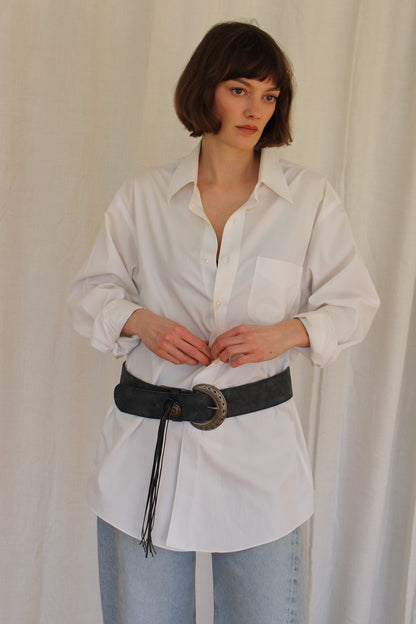 Statement Concho & Tassel Suede Belt