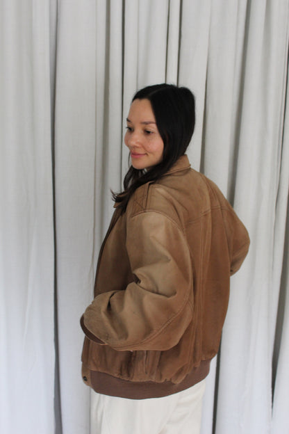 Favorite Vintage Russet Leather Bomber