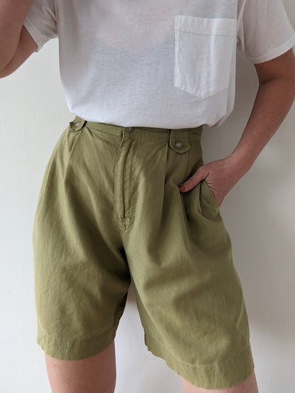Vintage Calvin Klein Avocado Linen Shorts