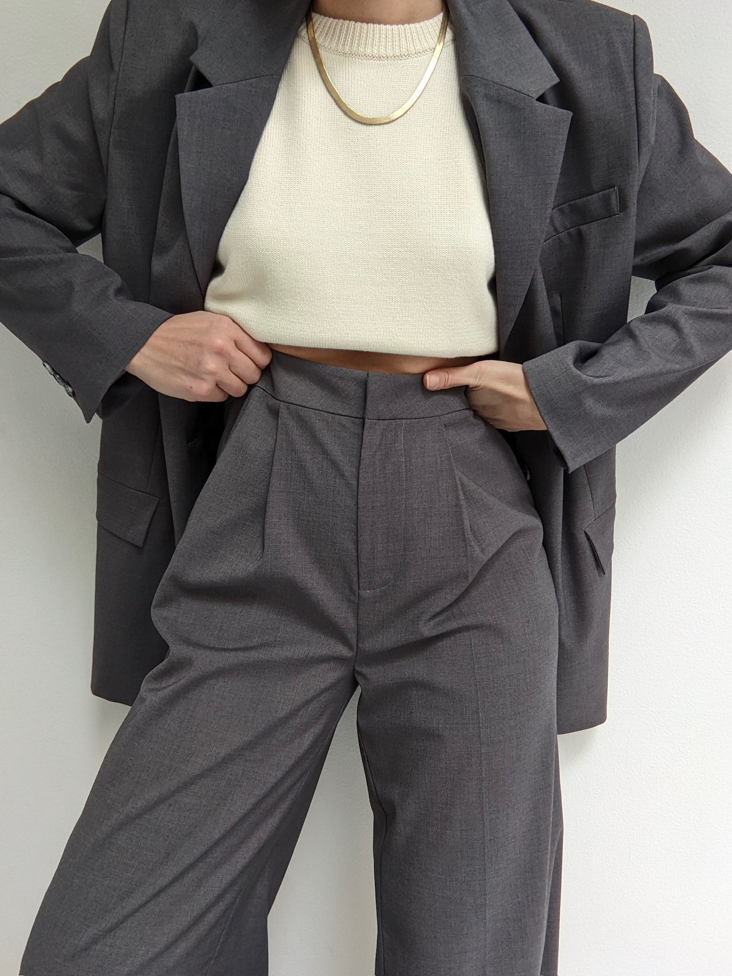 Smooth Graphite Pantsuit