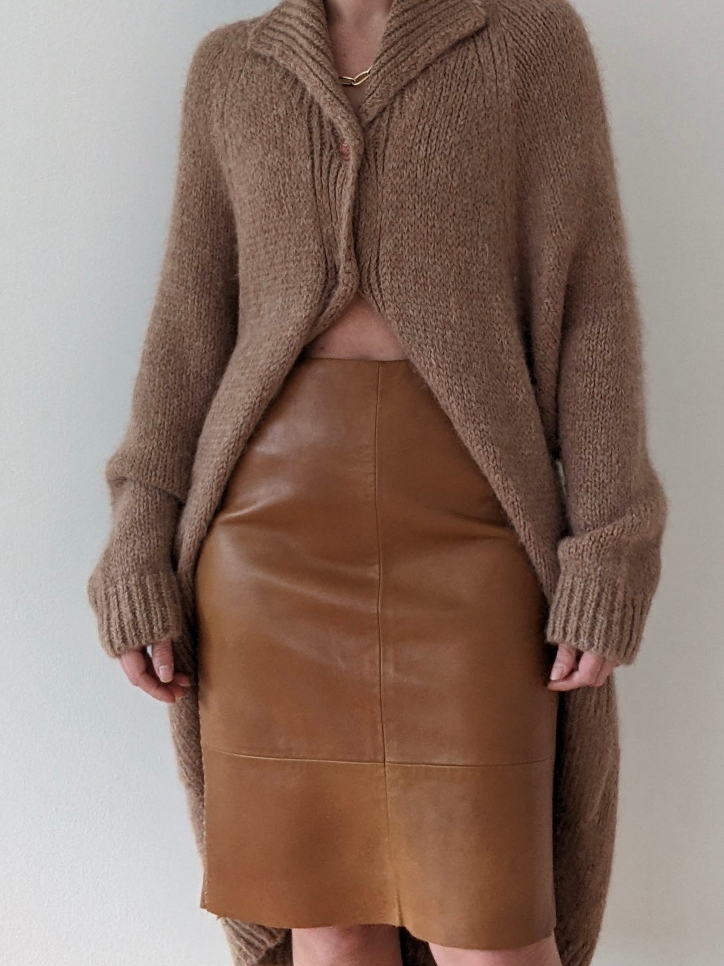 Beautiful Vintage Butterscotch Leather Skirt