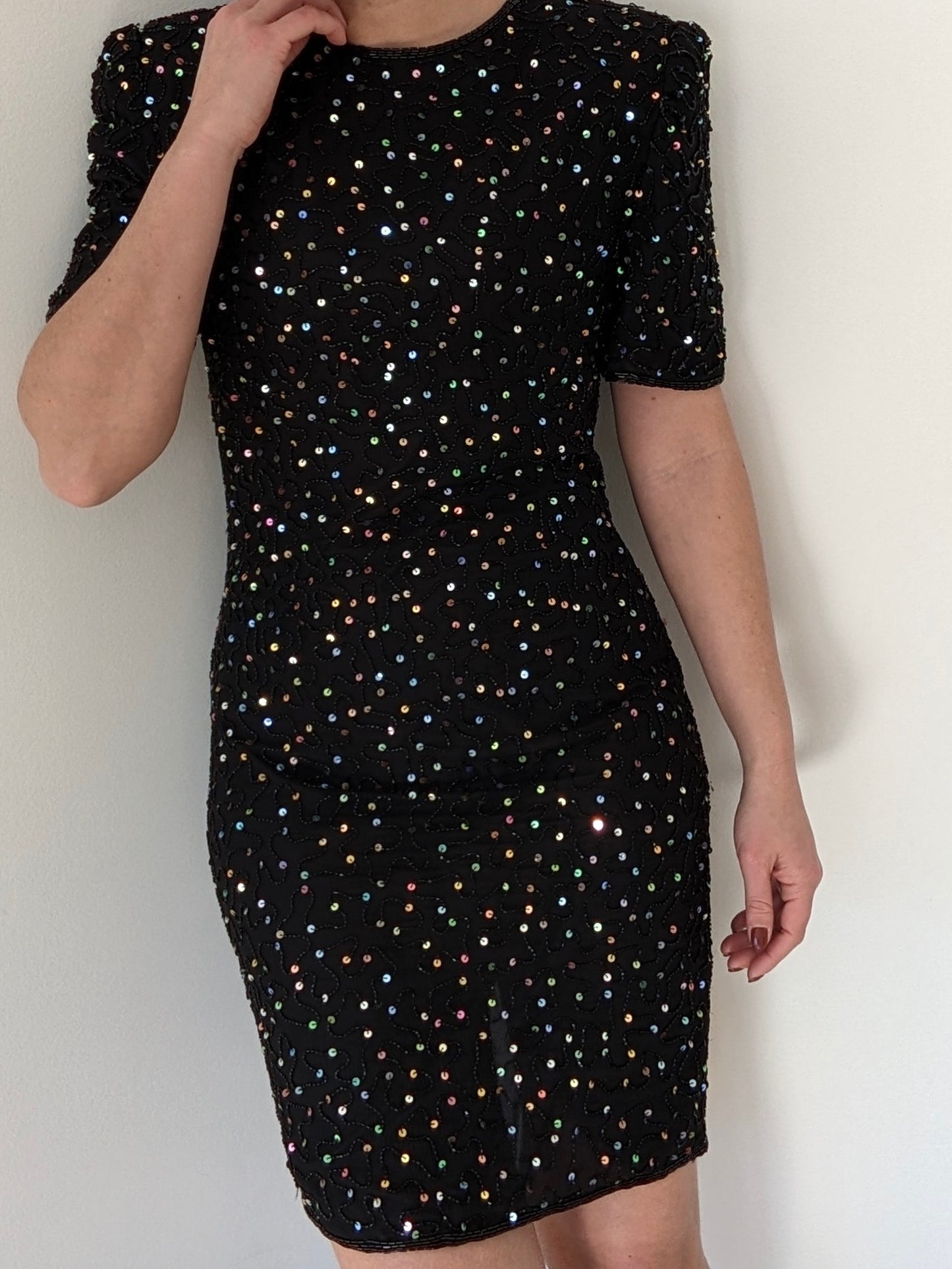 Beautiful Vintage Embellished Silk Dress