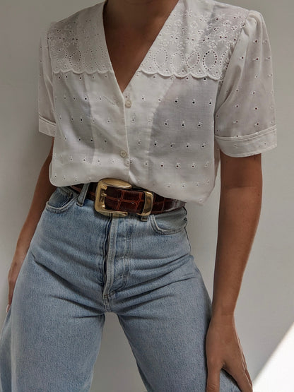 Sweet Vintage Eyelet Blouse