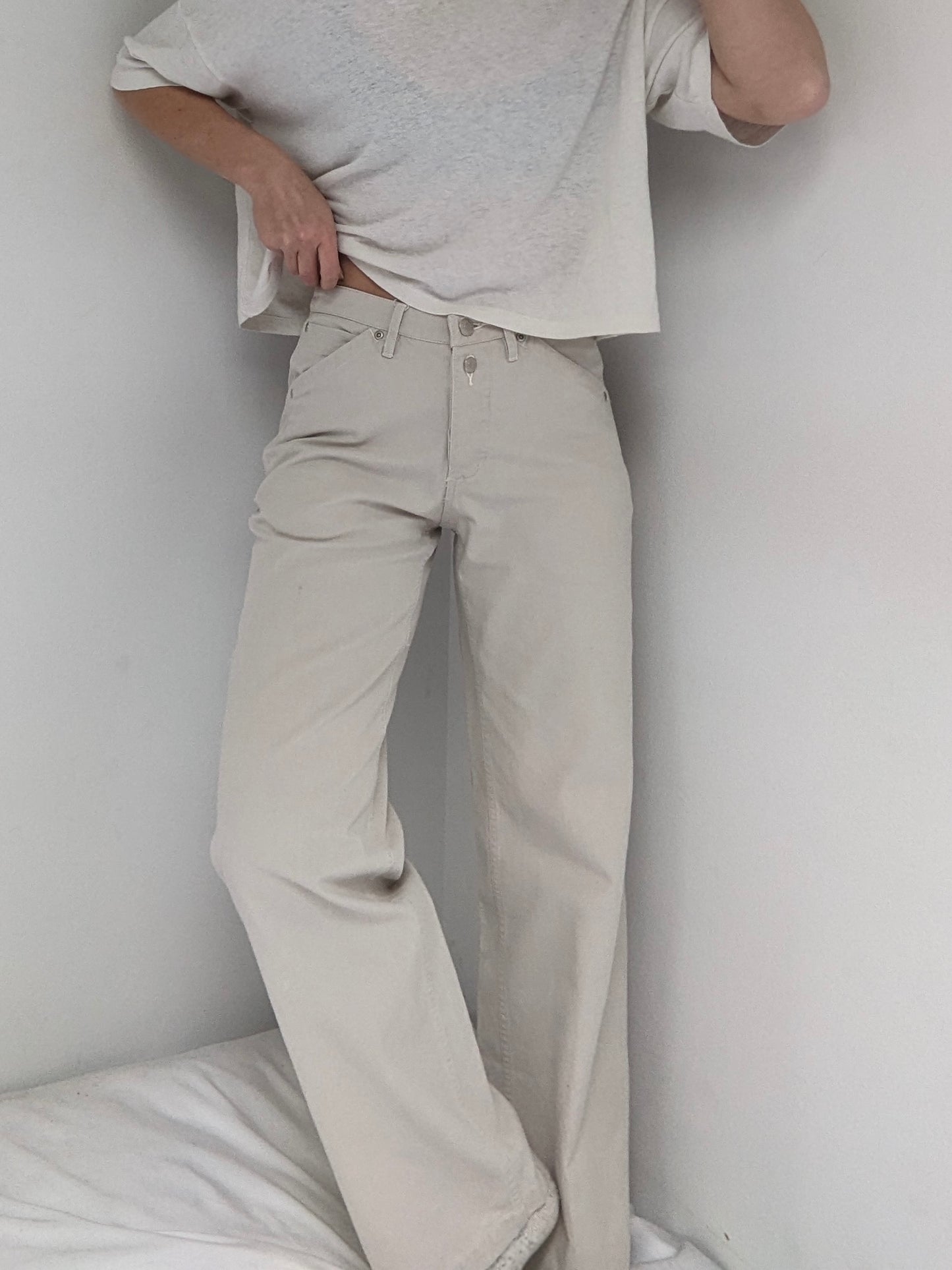 90s Khaki Cotton Wide Leg Pant