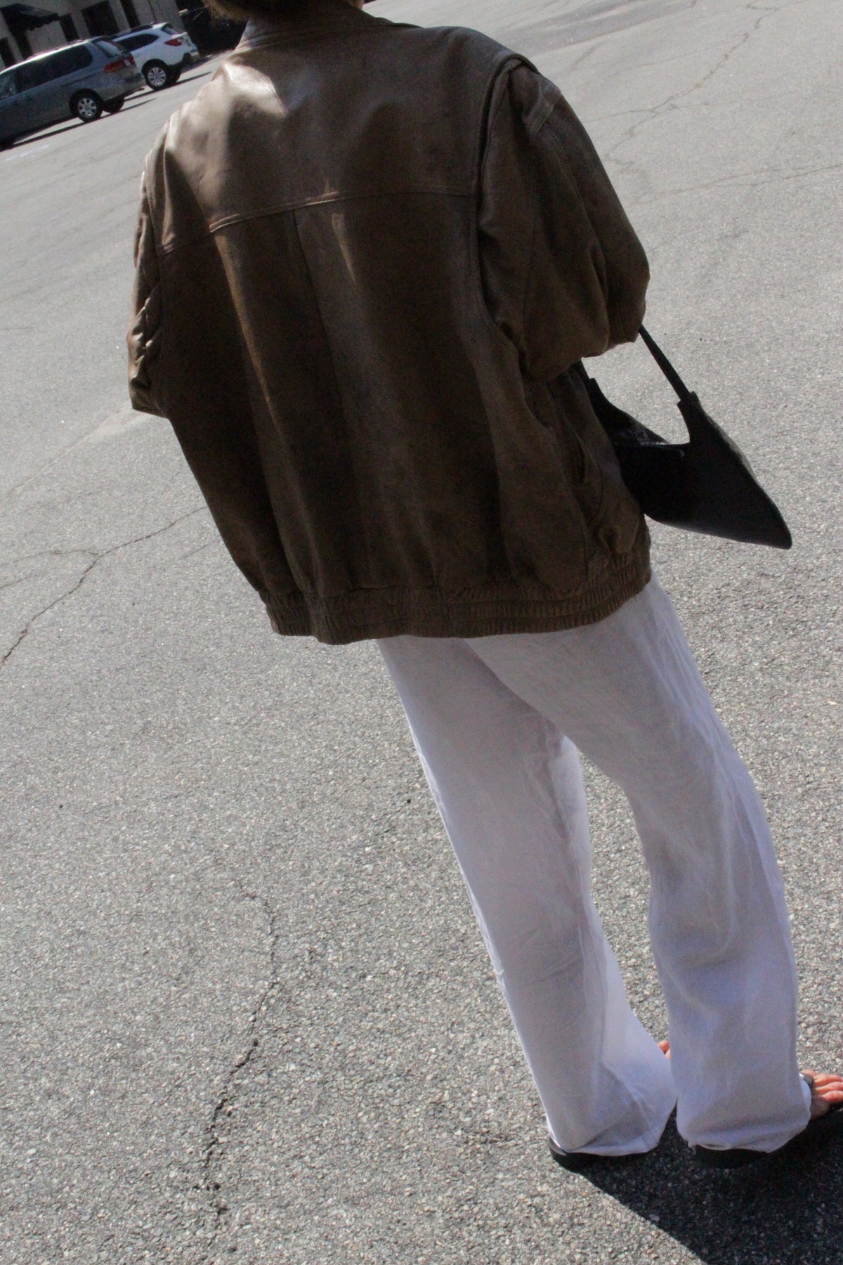 Vintage Faded Mocha Leather Bomber