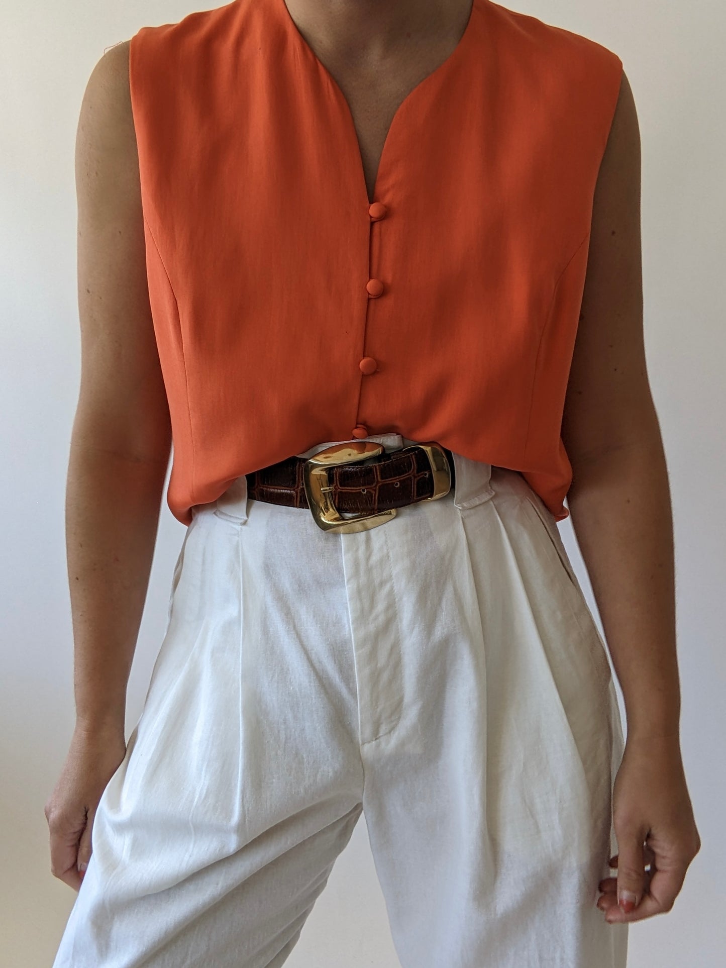 Vintage Citrus Silk Rouleau Top