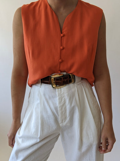 Vintage Citrus Silk Rouleau Top