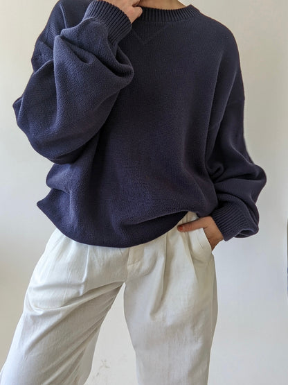 Vintage Navy Cotton Sweater