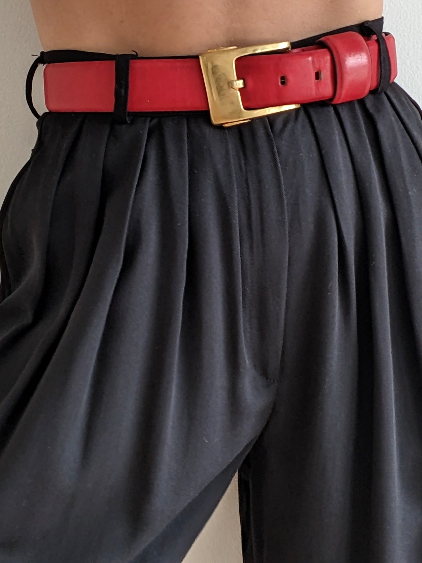 Vintage DKNY Raspbery Leather Belt