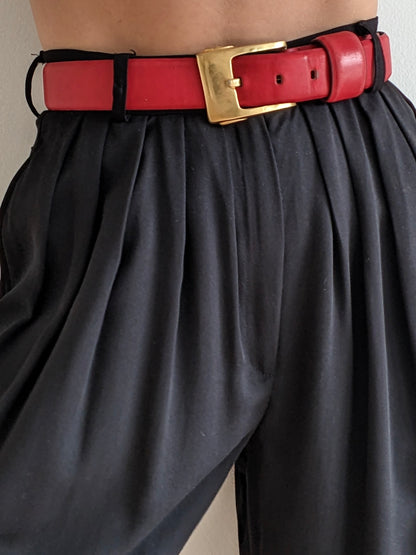 Vintage DKNY Raspbery Leather Belt