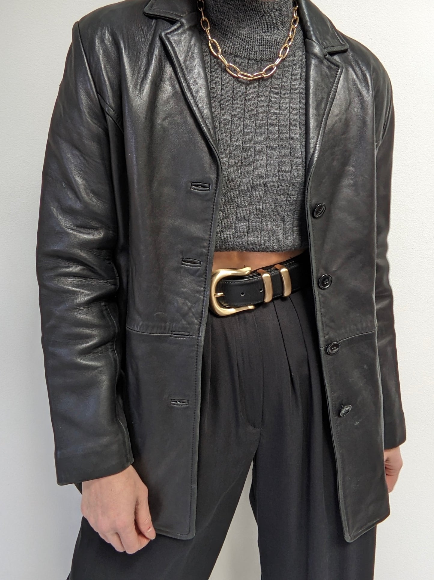 Classic Vintage Faded Black Leather Jacket