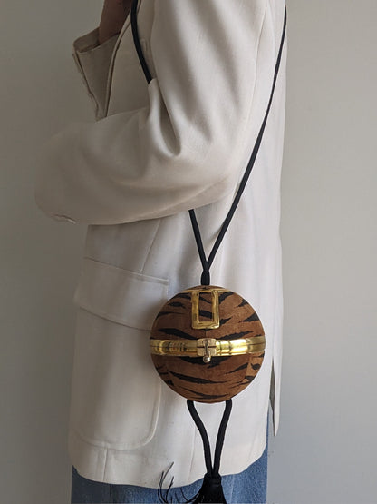 Unique Vintage Printed Sphere Tassel Purse