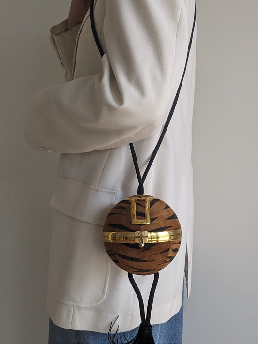 Unique Vintage Printed Sphere Tassel Purse