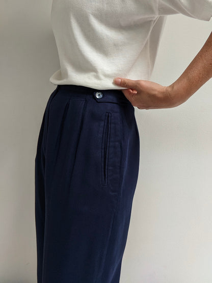 Vintage Midnight Pleated Trousers