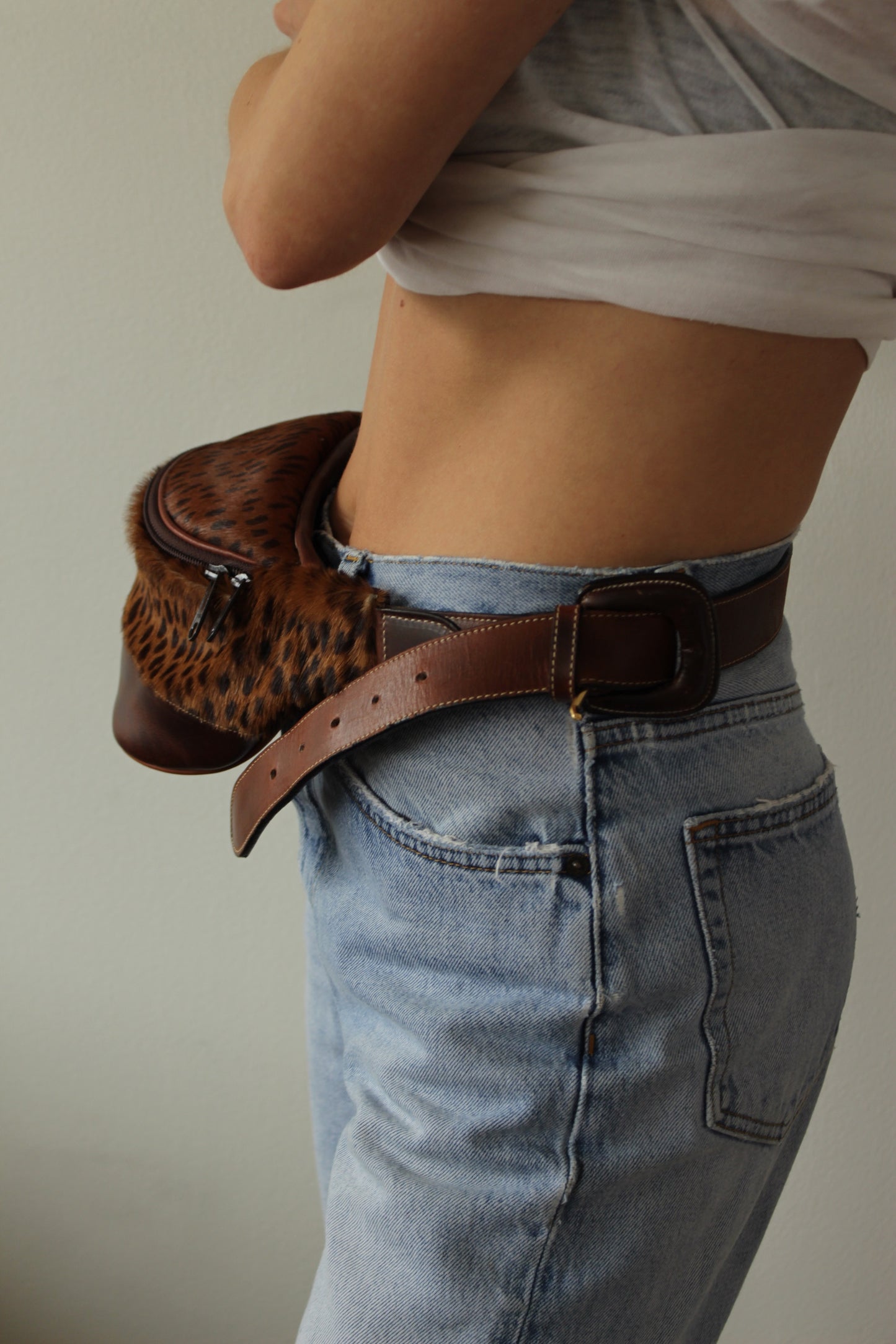 Incredible Vintage Printed Calf Hair Fanny Pack