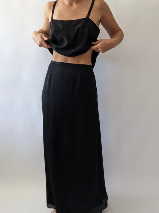 Beautiful Vintage Licorice Silk Skirt