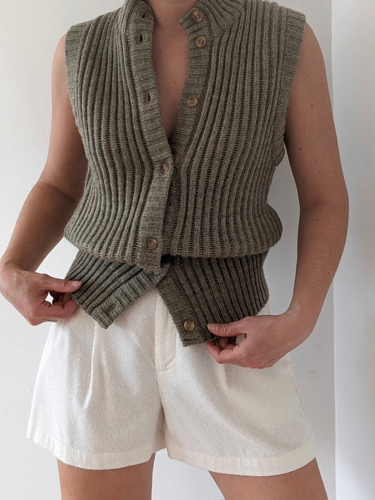 Vintage Sage Ribbed Sleeveless Knit