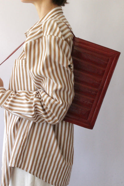 Vintage Crimson Eelskin Clutch Purse