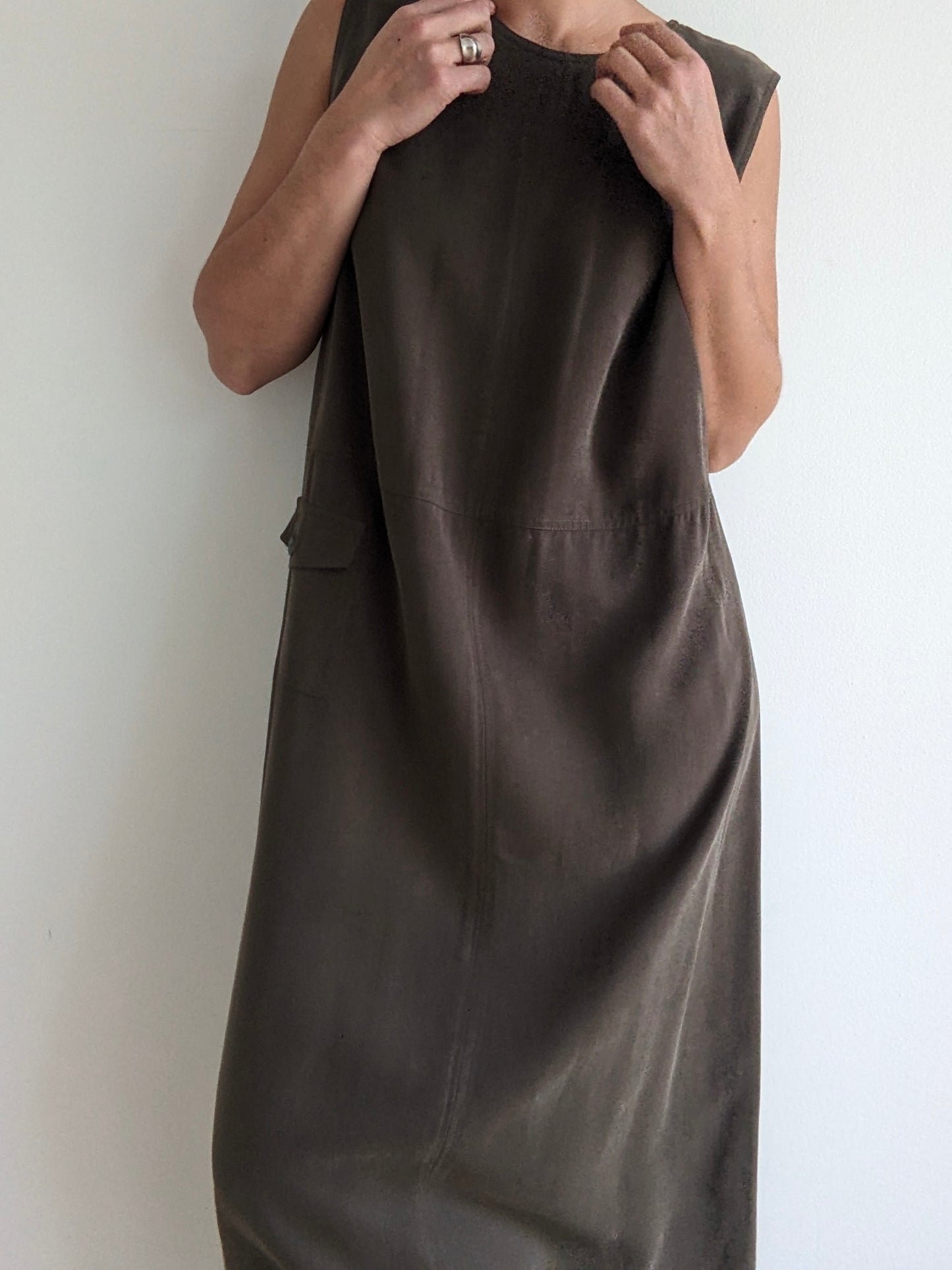 Vintage Olive Twilled Market Dress