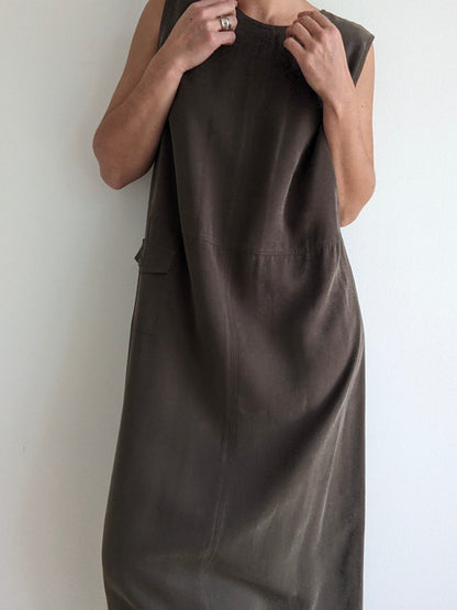 Vintage Olive Twilled Market Dress