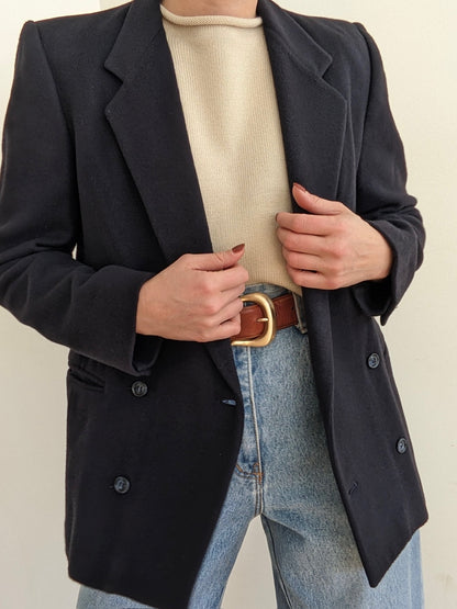 Vintage Midnight Pure Cashmere Blazer