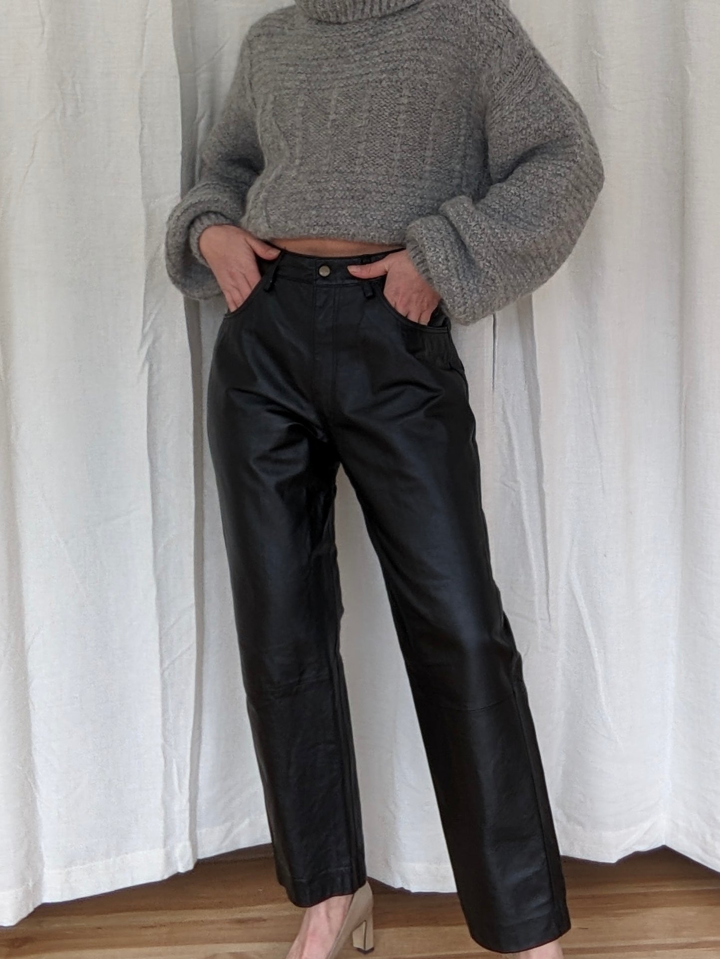 Amazing Vintage Caviar Leather Pant