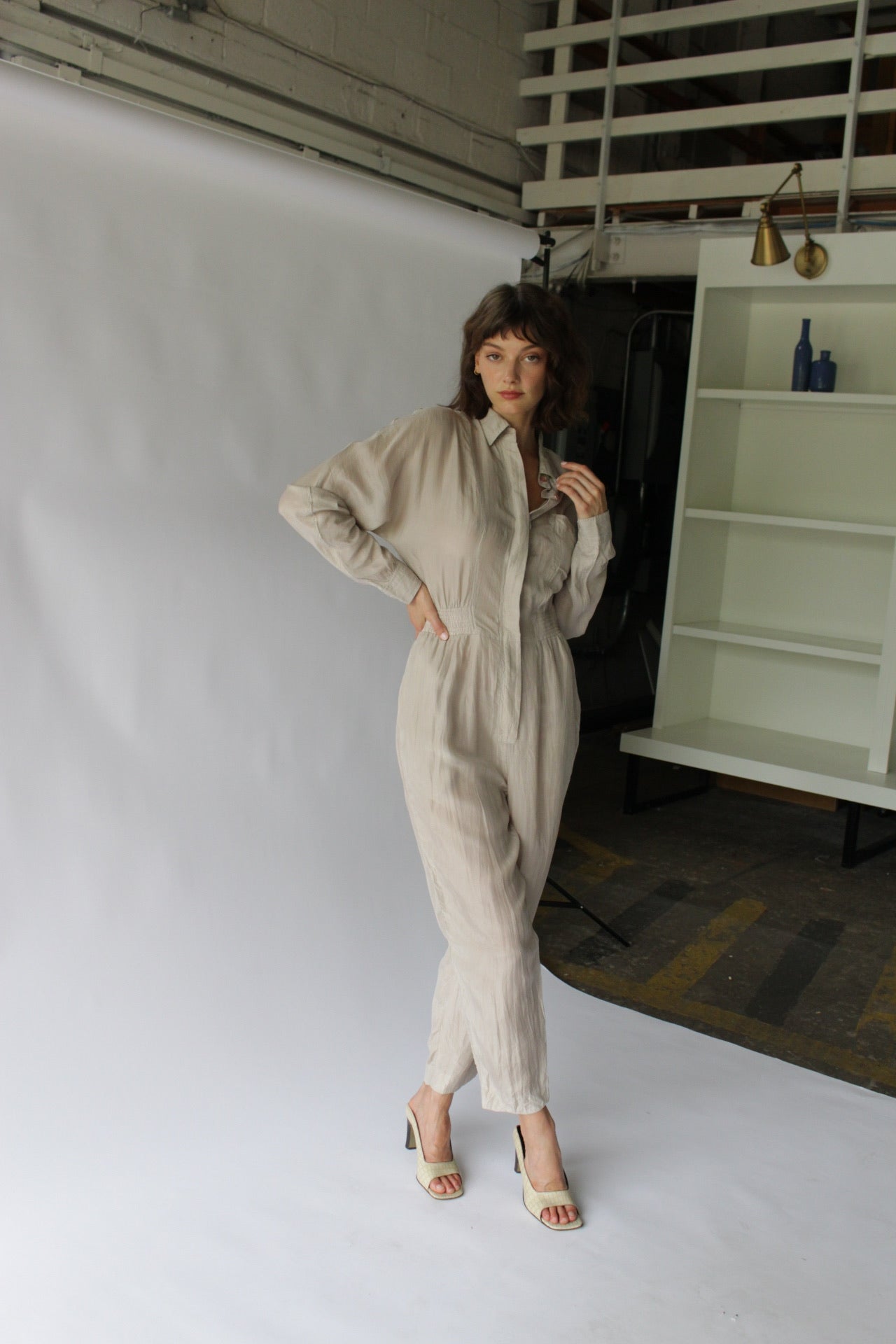 Vintage Diane Gilman Silk Dolman Sleeve Jumpsuit