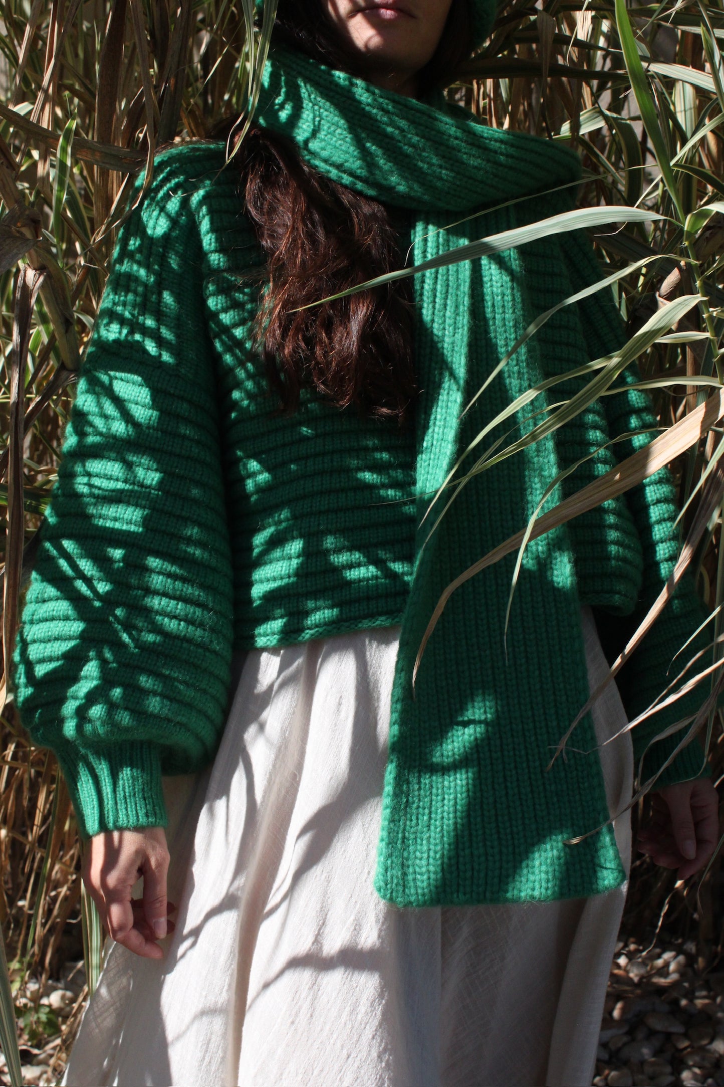 Romy Knitted Alpaca Balloon Sleeve Sweater