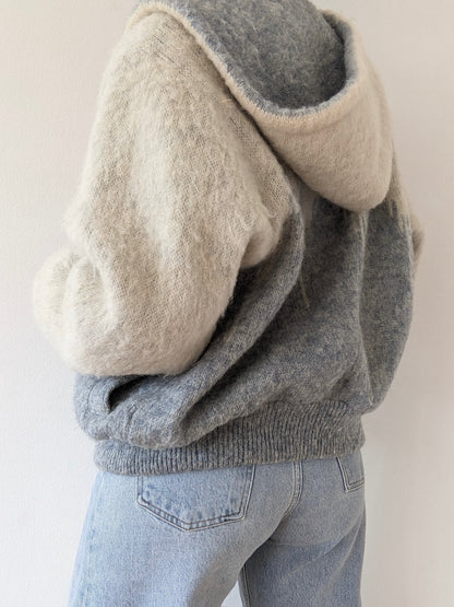 Vintage Icelandic Wool Hooded Zip Jacket