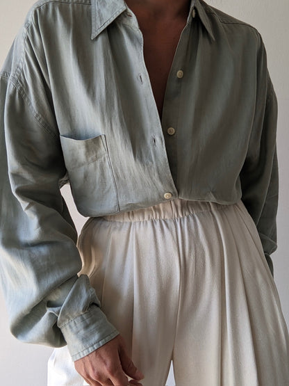 Vintage Sage Linen Shirt