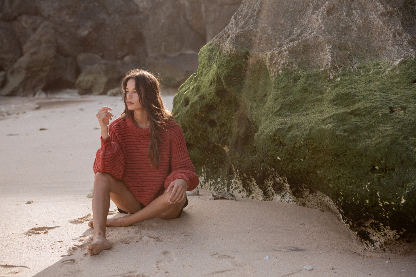 Romy Pima Cotton Balloon Sleeve Sweater