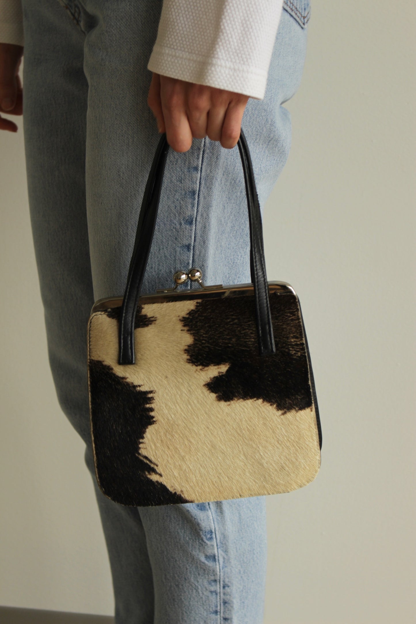 Amazing Vintage Calf Hair & Leather Purse