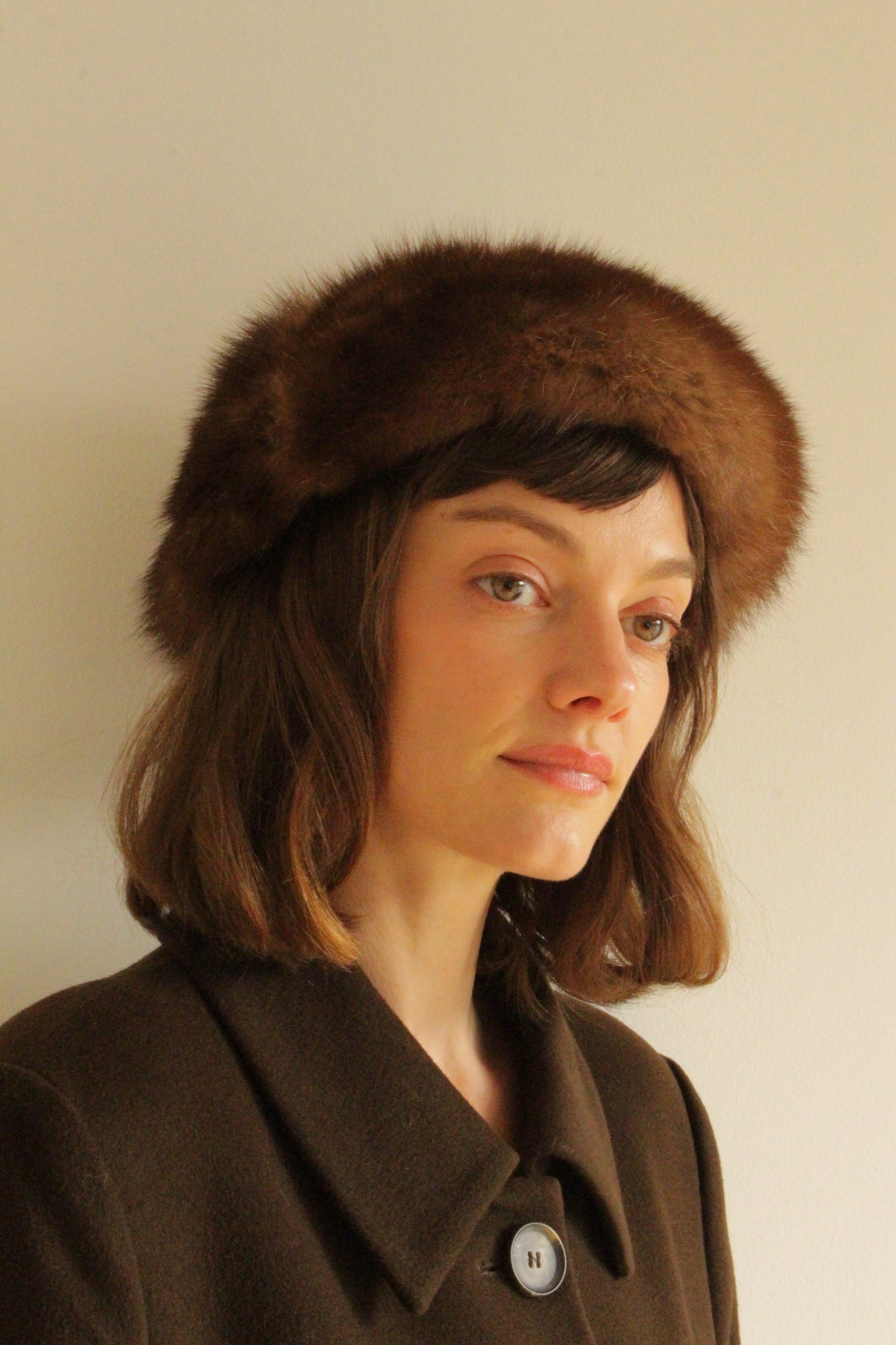 Beautiful Vintage Hazelnut Fur Hat