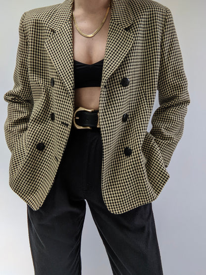 Vintage Woven Houndstooth Blazer