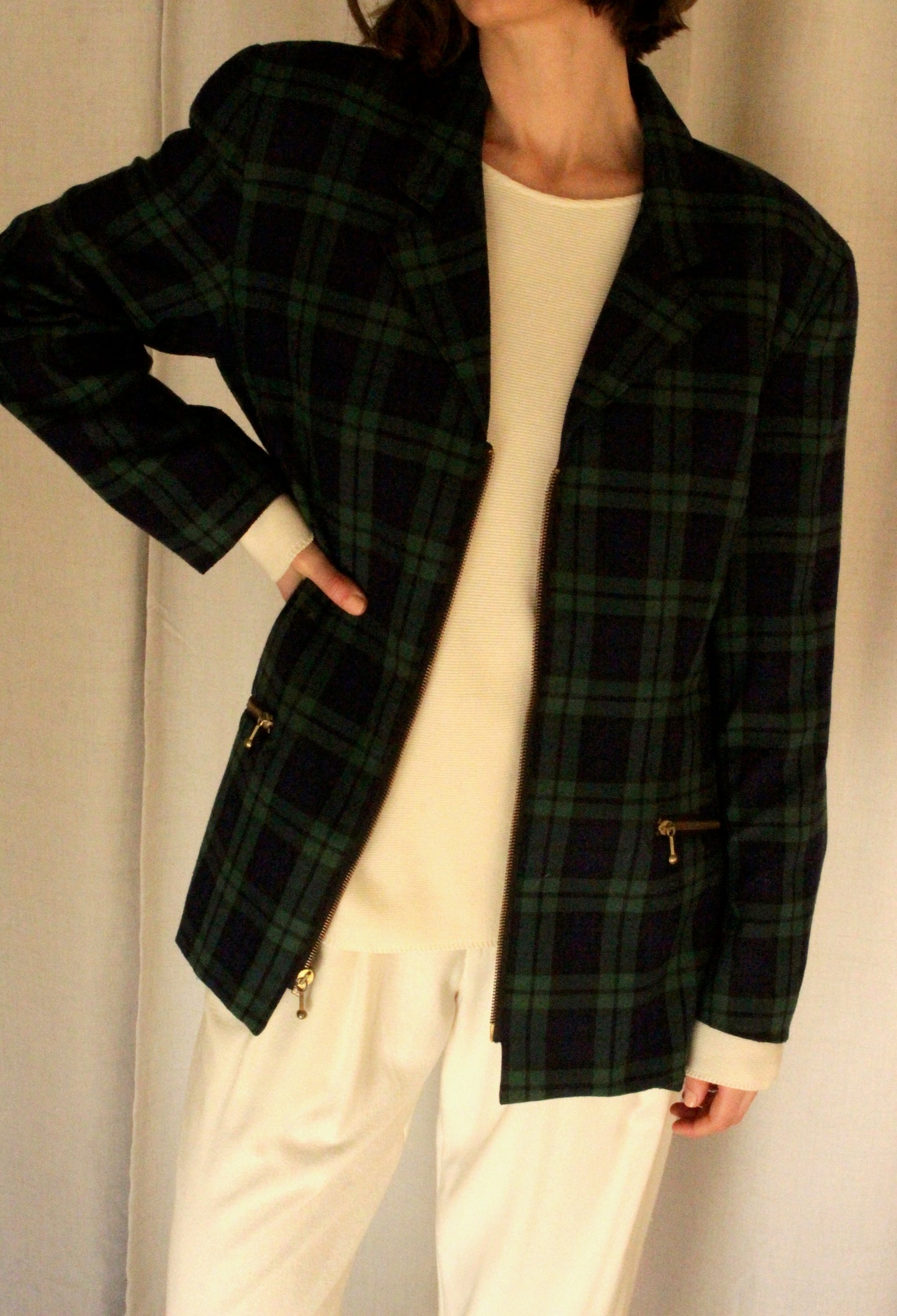 Vintage Woven Plaid Jacket
