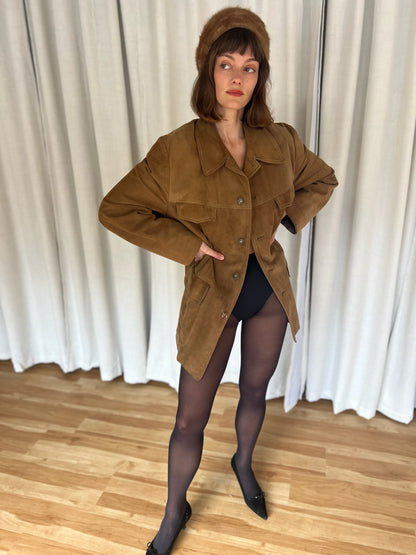 Vintage Russet Suede Chore Coat