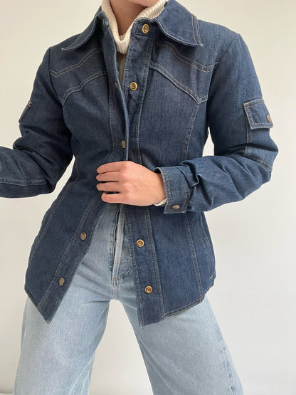 Favorite Vintage Eddie Bauer Denim Puffer Snap Jacket