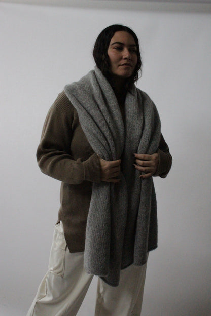 Ralphie Knitted Suri Alpaca Blanket Scarf
