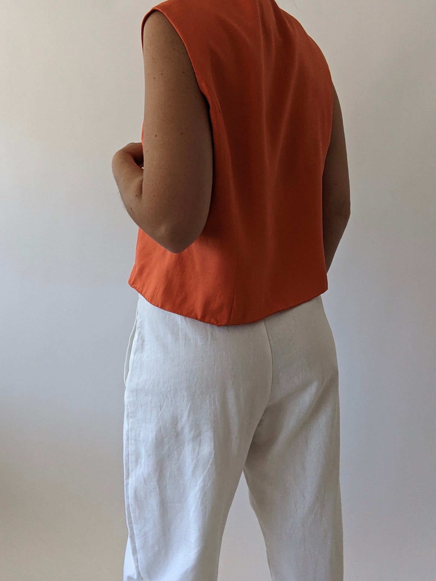Vintage Citrus Silk Rouleau Top