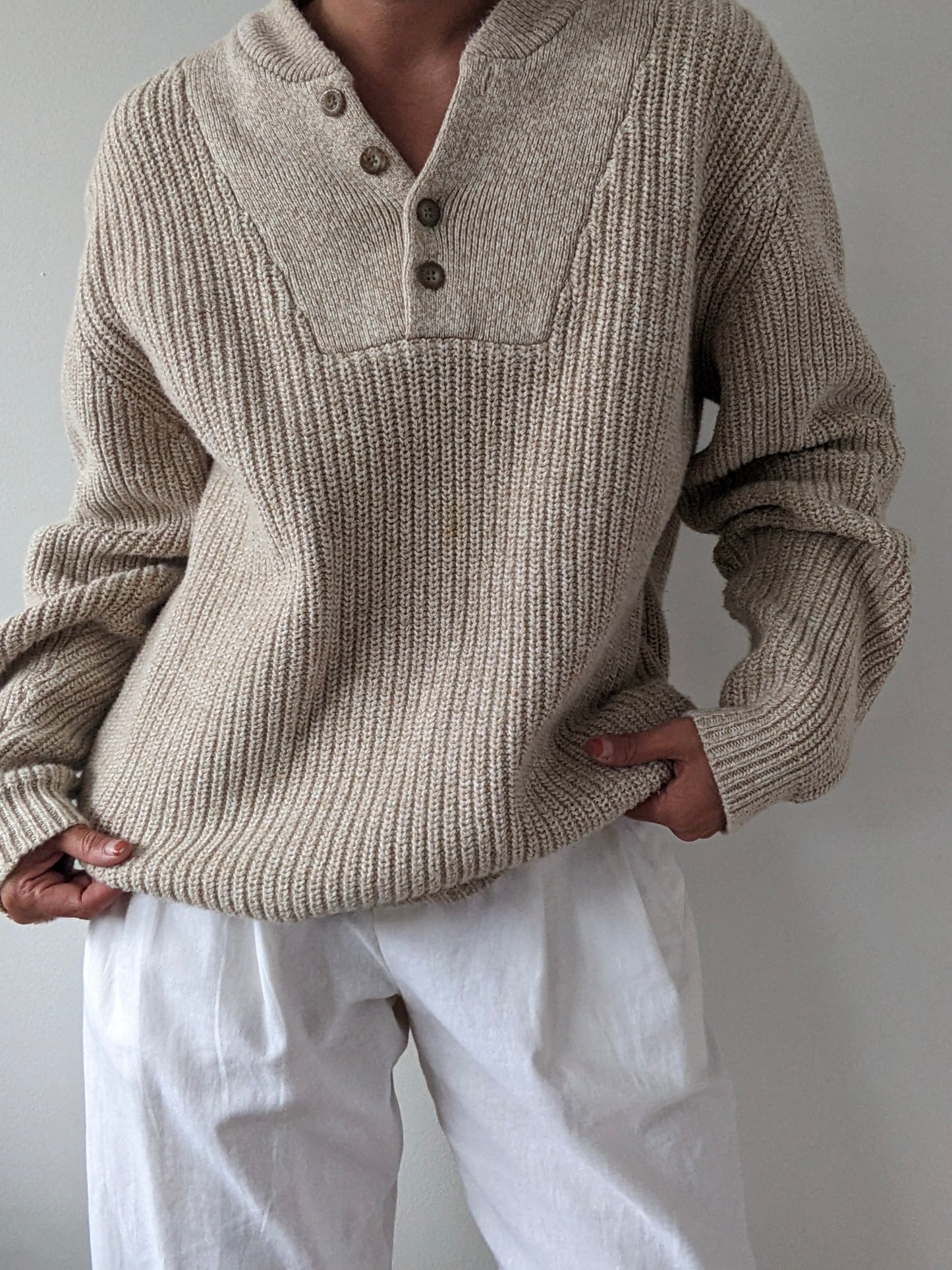 Vintage Oat Cotton Henley
