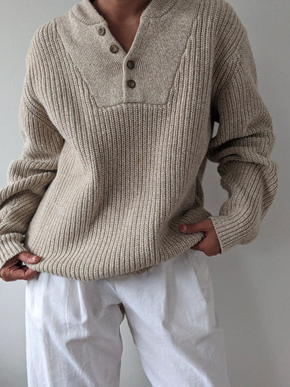 Vintage Oat Cotton Henley