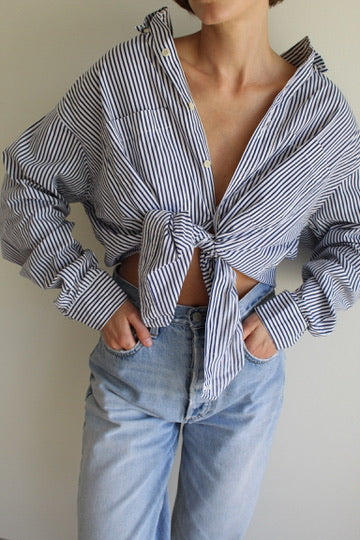 90s Striped Burberrys Button Down Shirt