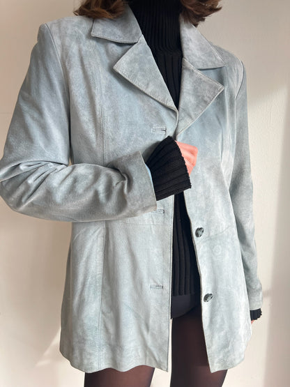 Lovely Vintage Powder Blue Suede Jacket