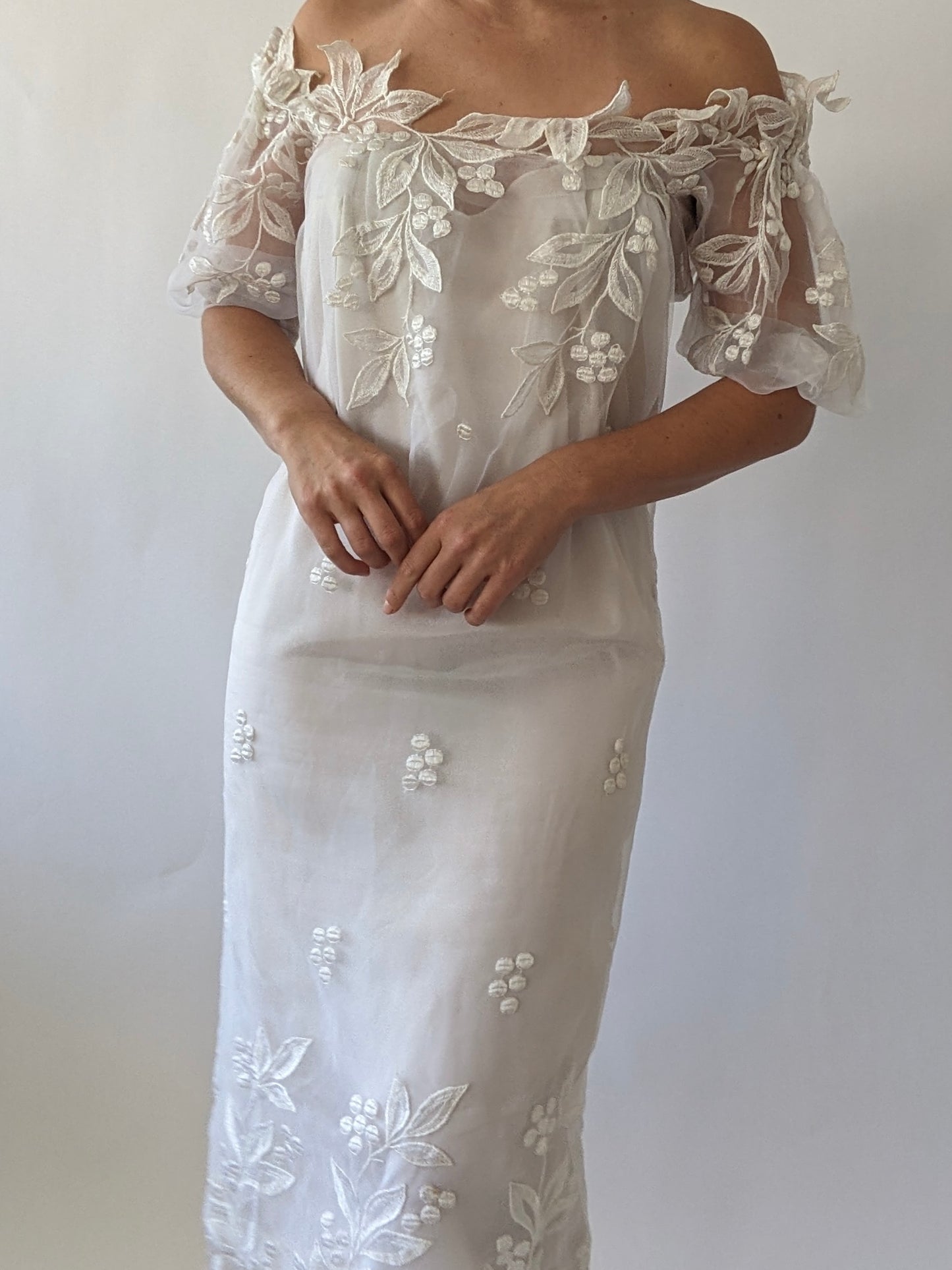 Incredible Vintage Embroidered Organza Dress