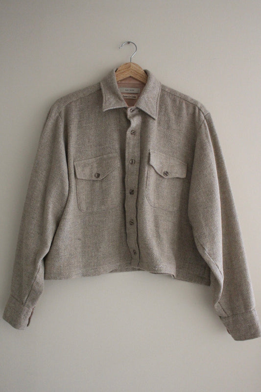 Reworked Long Sleeve Cropped Button Down